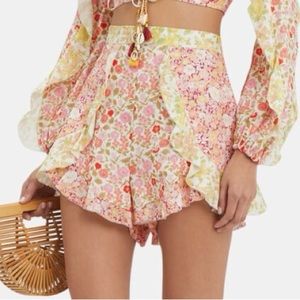 Zimmerman Floral Ruffle Shorts